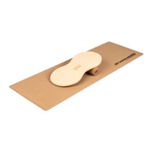 BoarderKING Indoorboard Physio natur, balančná doska, podložka, valec, drevo / korok