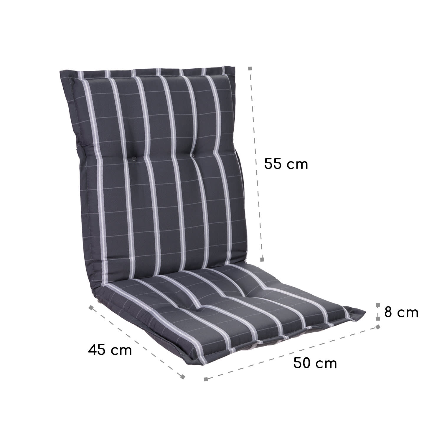 Blumfeldt Prato, čalúnená podložka, podložka na stoličku, podložka na nižšie polohovacie kreslo, na záhradnú stoličku, polyester, 50 × 100 × 8 cm – Obrázok 5