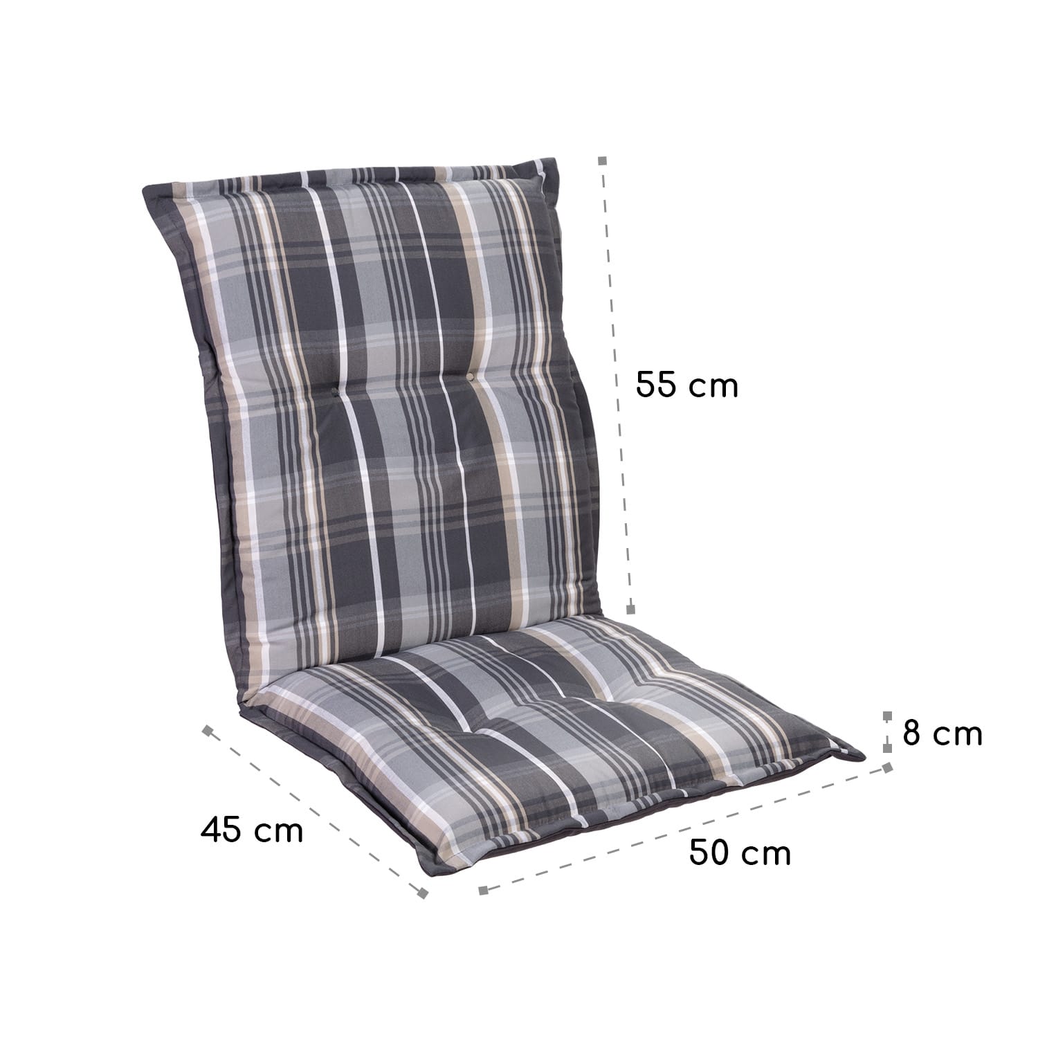 Blumfeldt Prato, čalúnená podložka, podložka na stoličku, podložka na nižšie polohovacie kreslo, na záhradnú stoličku, polyester, 50 × 100 × 8 cm – Obrázok 5