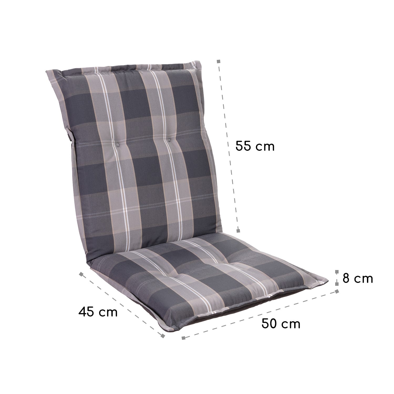 Blumfeldt Prato, čalúnená podložka, podložka na stoličku, podložka na nižšie polohovacie kreslo, na záhradnú stoličku, polyester, 50 × 100 × 8 cm – Obrázok 5