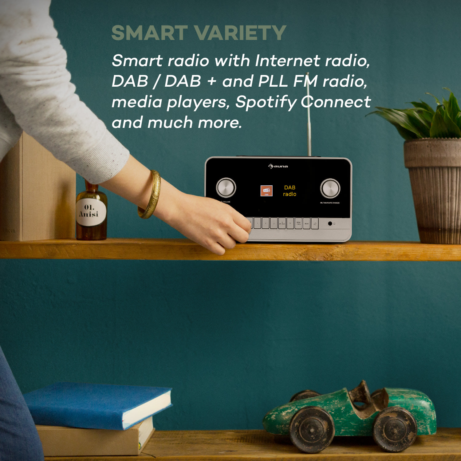 Auna Connect 150 MKII, 2.1 Internetové rádio, DAB/DAB+/FM, Spotify, BT, 2,8" TFT displej – Obrázok 2