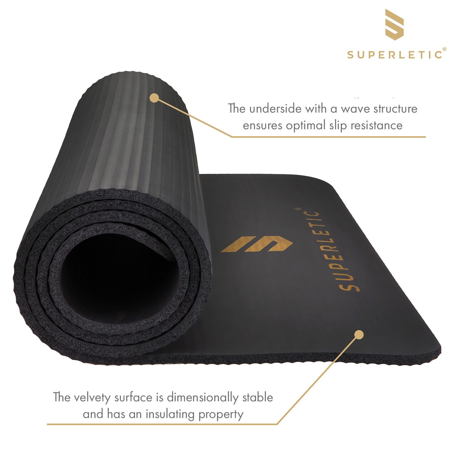 Capital Sports Deva, gymnastická podložka, 180 × 0,8 × 60 cm, NBR pena, protišmyková, vrátane popruhu na prenášanie – Obrázok 5