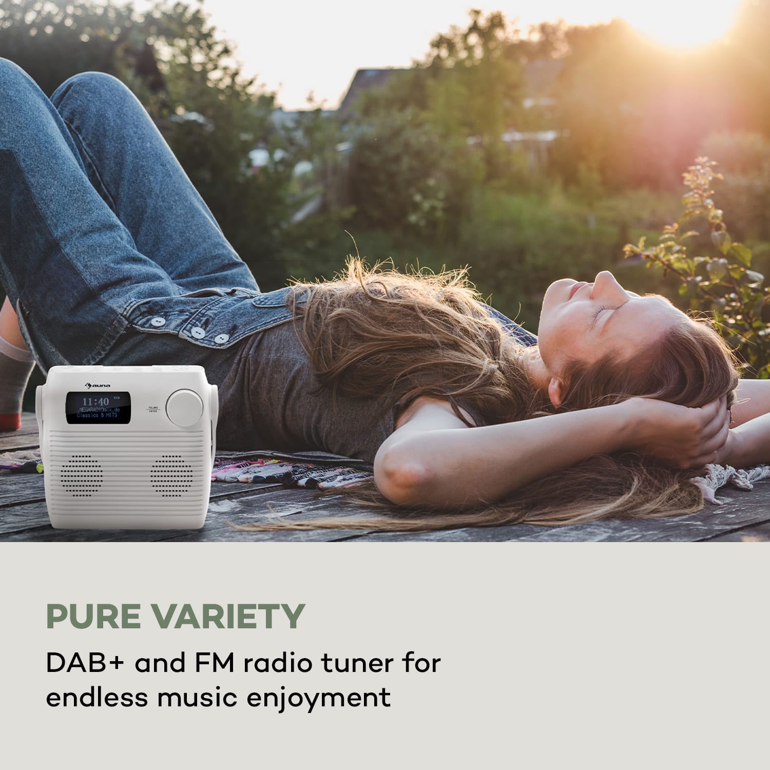 Auna Splash, rádio do sprchy, BT, DAB+/UKW, IPX4, USB-Port, konektor pre slúchadlá, USB-C, batéria – Obrázok 2
