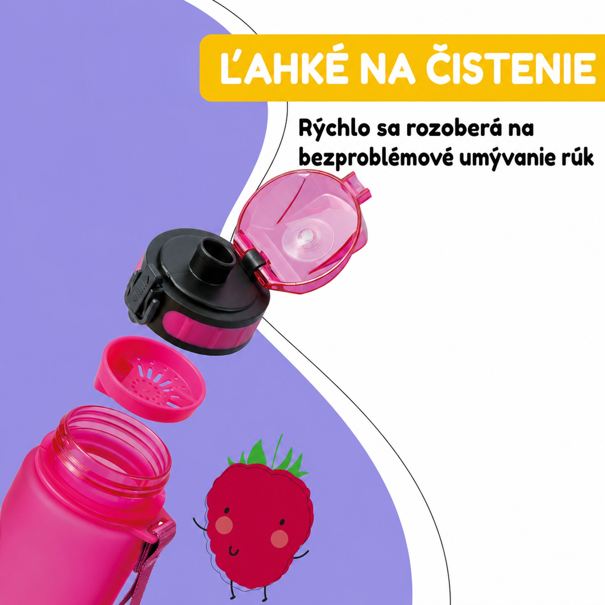 Klarstein Schmatzfatz Wakaba detská fľaša na pitie | 500 ml | Tritan | Popruh na prenášanie | Bez BPA – Obrázok 4