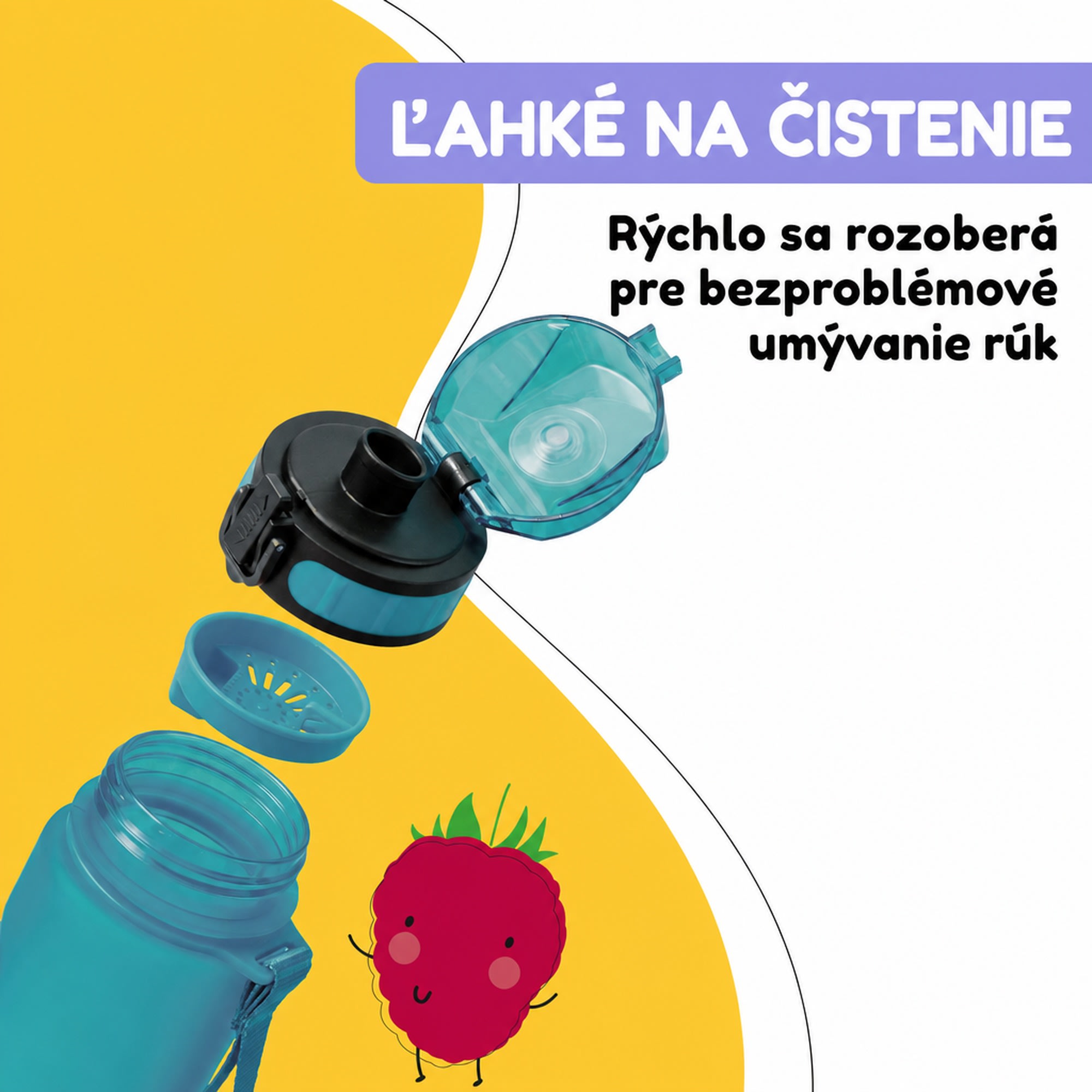 Klarstein Schmatzfatz Wakaba detská fľaša na pitie | 500 ml | Tritan | Popruh na prenášanie | Bez BPA – Obrázok 4