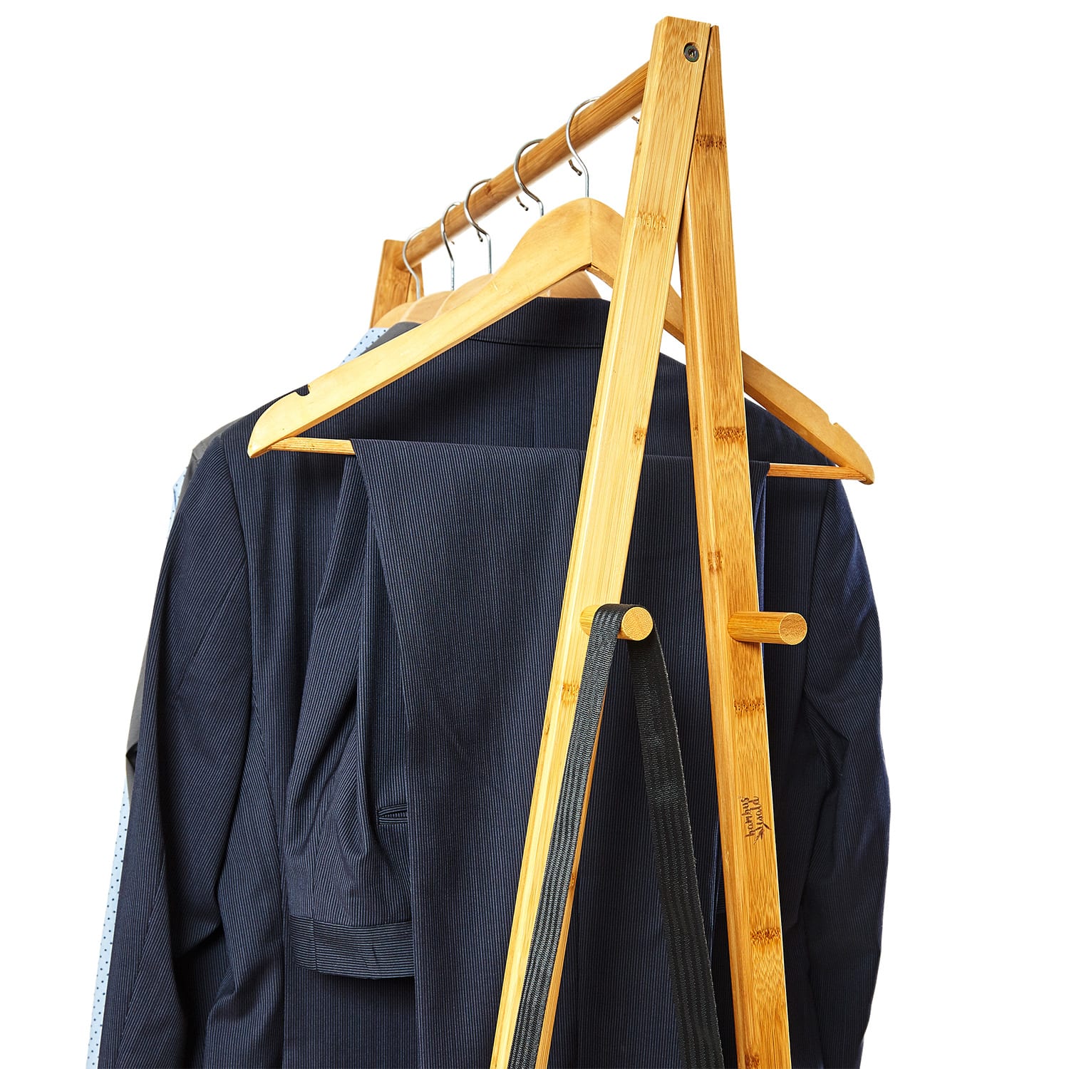 Blumfeldt Vešiak, stojan na oblečenie, 4 kolieska, 2 police, 60 × 162 × 42,5 cm, 100 % bambus – Obrázok 4