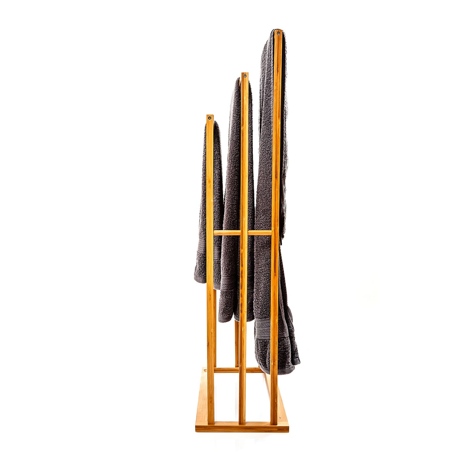 Blumfeldt Vešiak uteráky, 3 tyčky uteráky, 55 x 100 x 24 cm, schodíkový dizajn, bambus – Obrázok 4