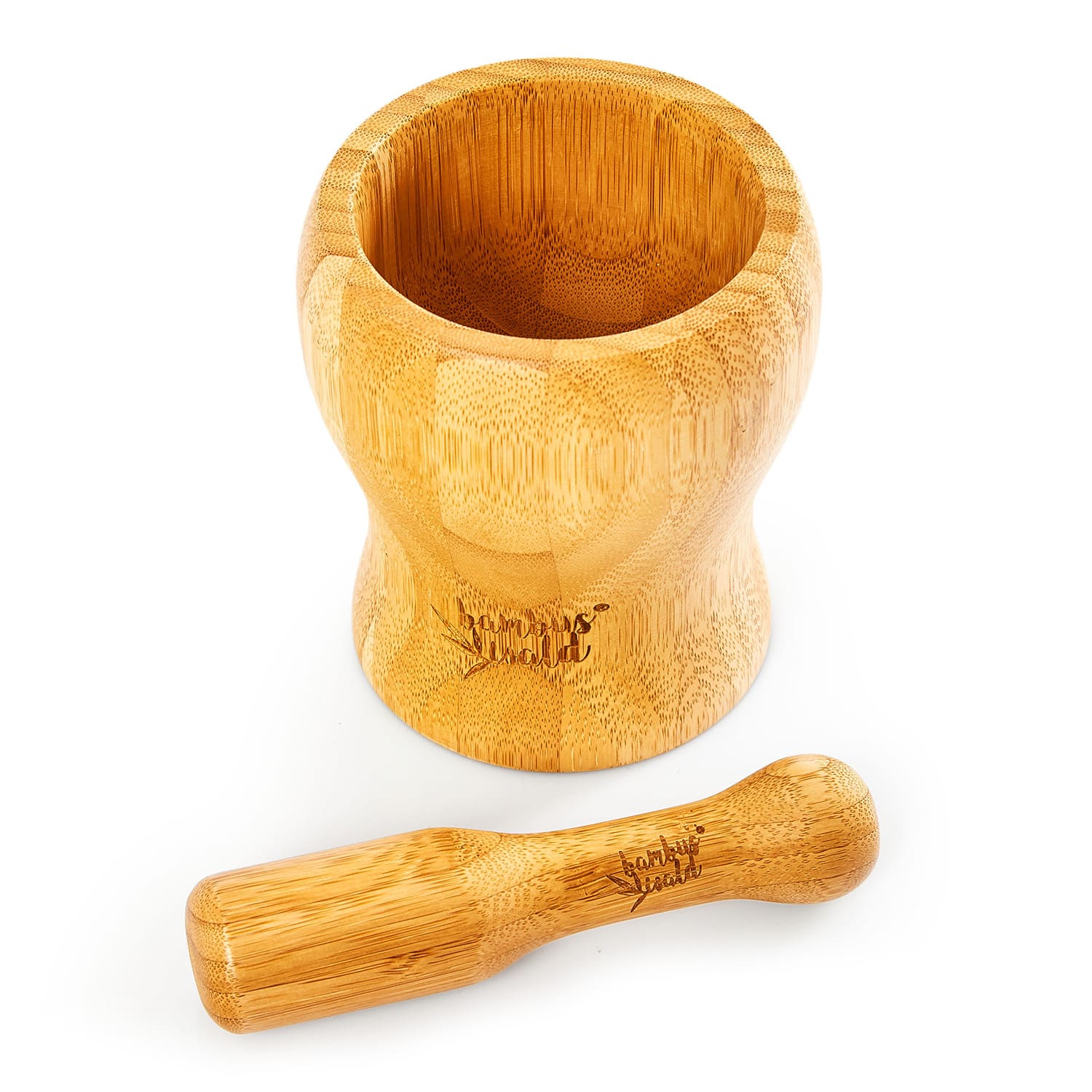 Klarstein Mažiar s tĺčikom, súprava mažiara, ľahké drvenie, ergonomický, bambus