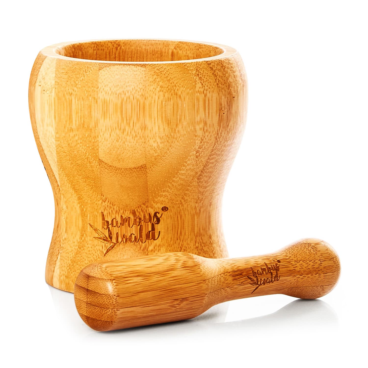 Klarstein Mažiar s tĺčikom, súprava mažiara, ľahké drvenie, ergonomický, bambus – Obrázok 3