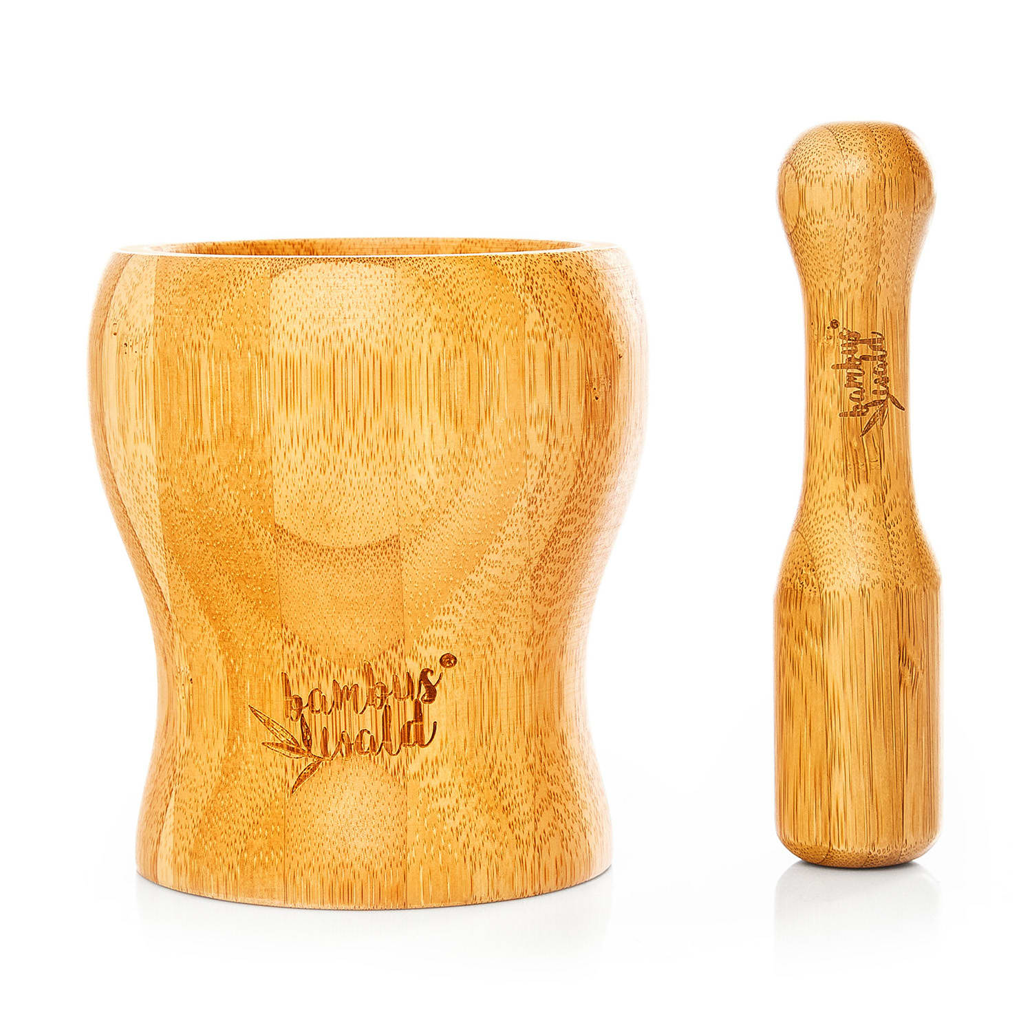 Klarstein Mažiar s tĺčikom, súprava mažiara, ľahké drvenie, ergonomický, bambus – Obrázok 5