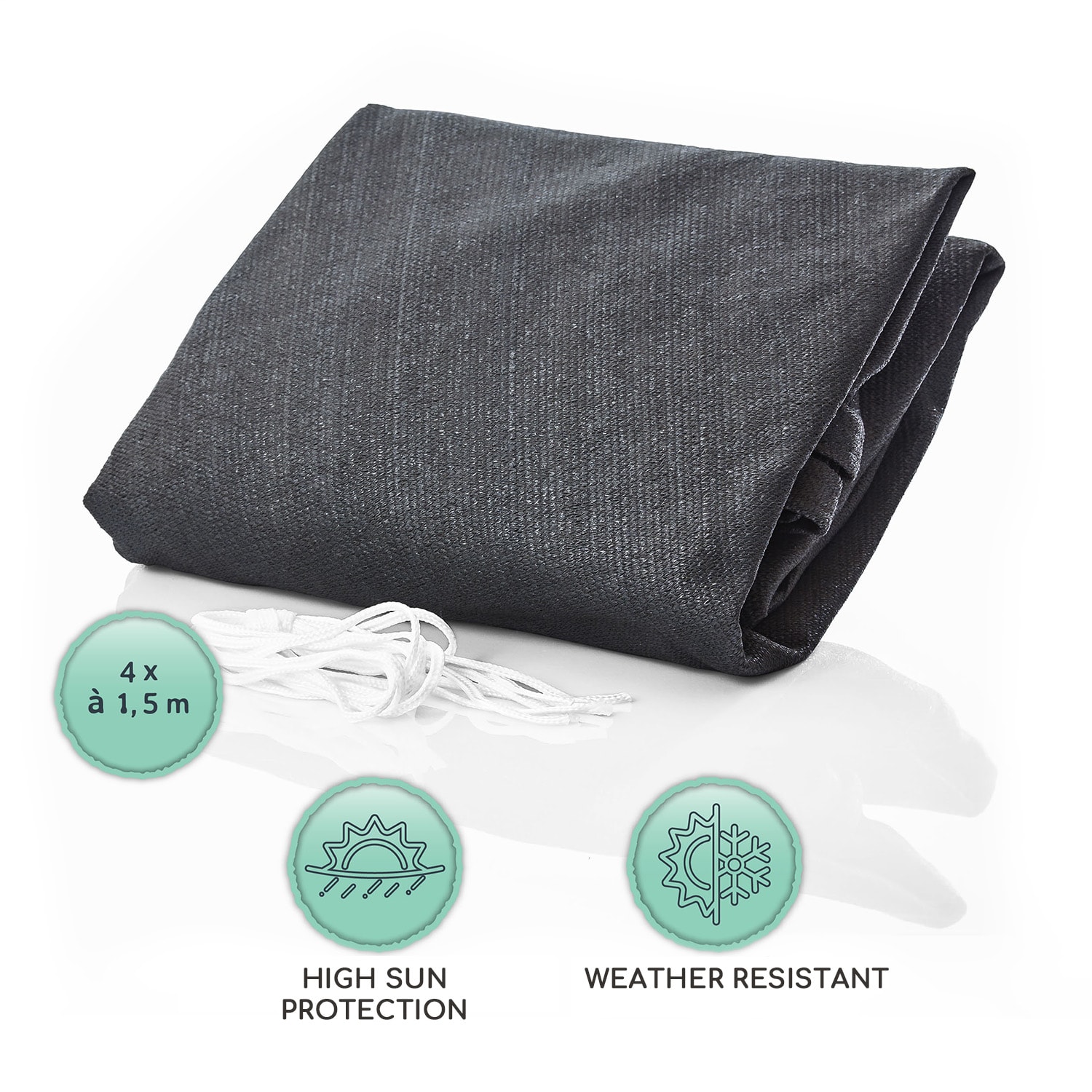 Blumfeldt Obdĺžniková slnečná clona, 3 × 5 m, polyester, priedušná – Obrázok 5