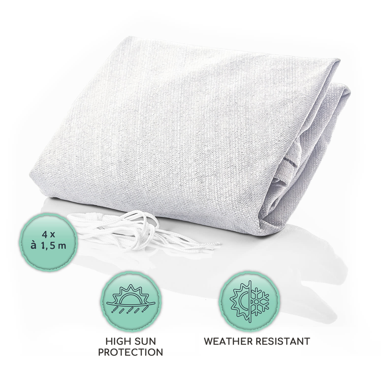 Blumfeldt Obdĺžniková slnečná clona, 2 × 3 m, polyester, priedušná – Obrázok 5