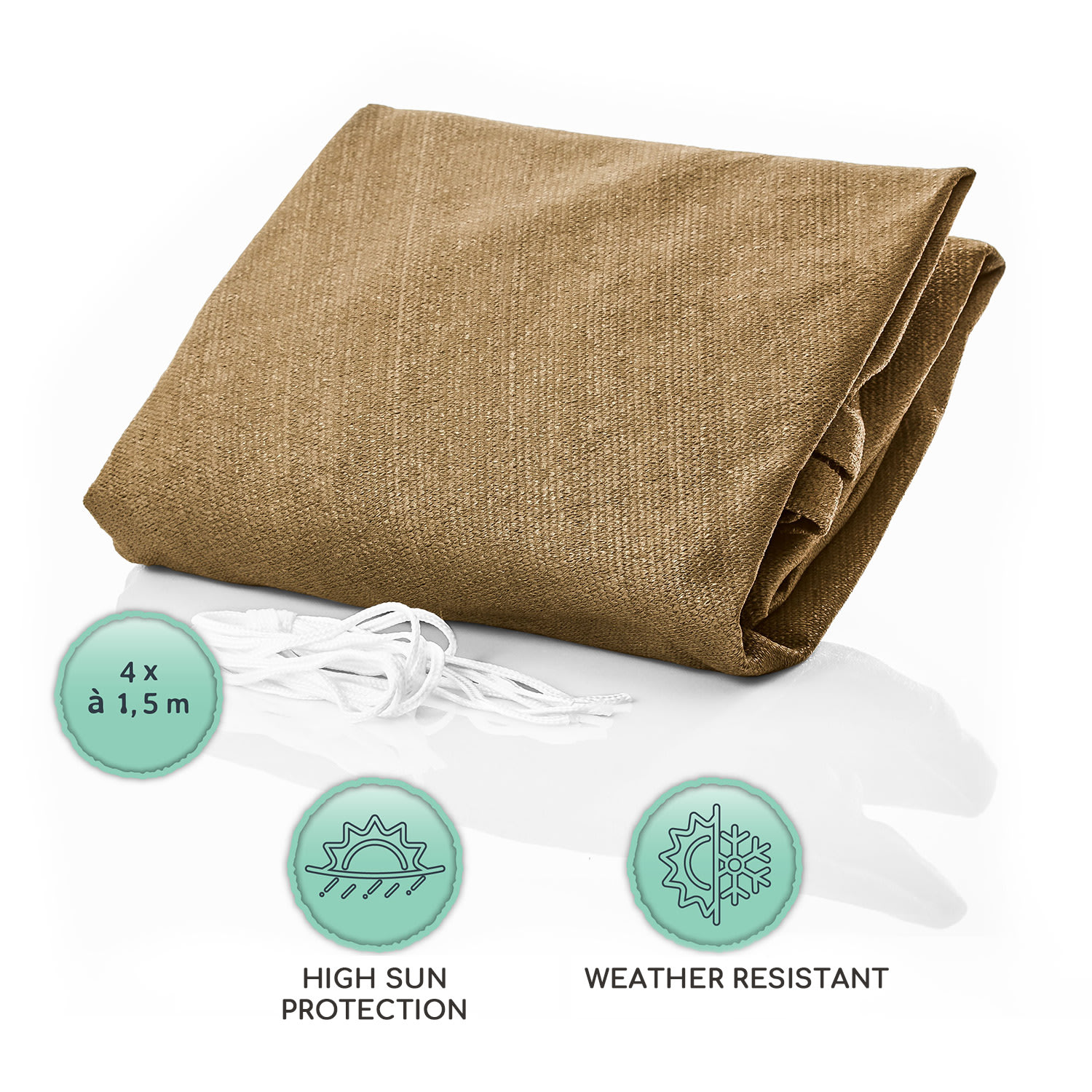 Blumfeldt Trojuholníková slnečná clona, 5x5x5 m, polyester, priedušná – Obrázok 5
