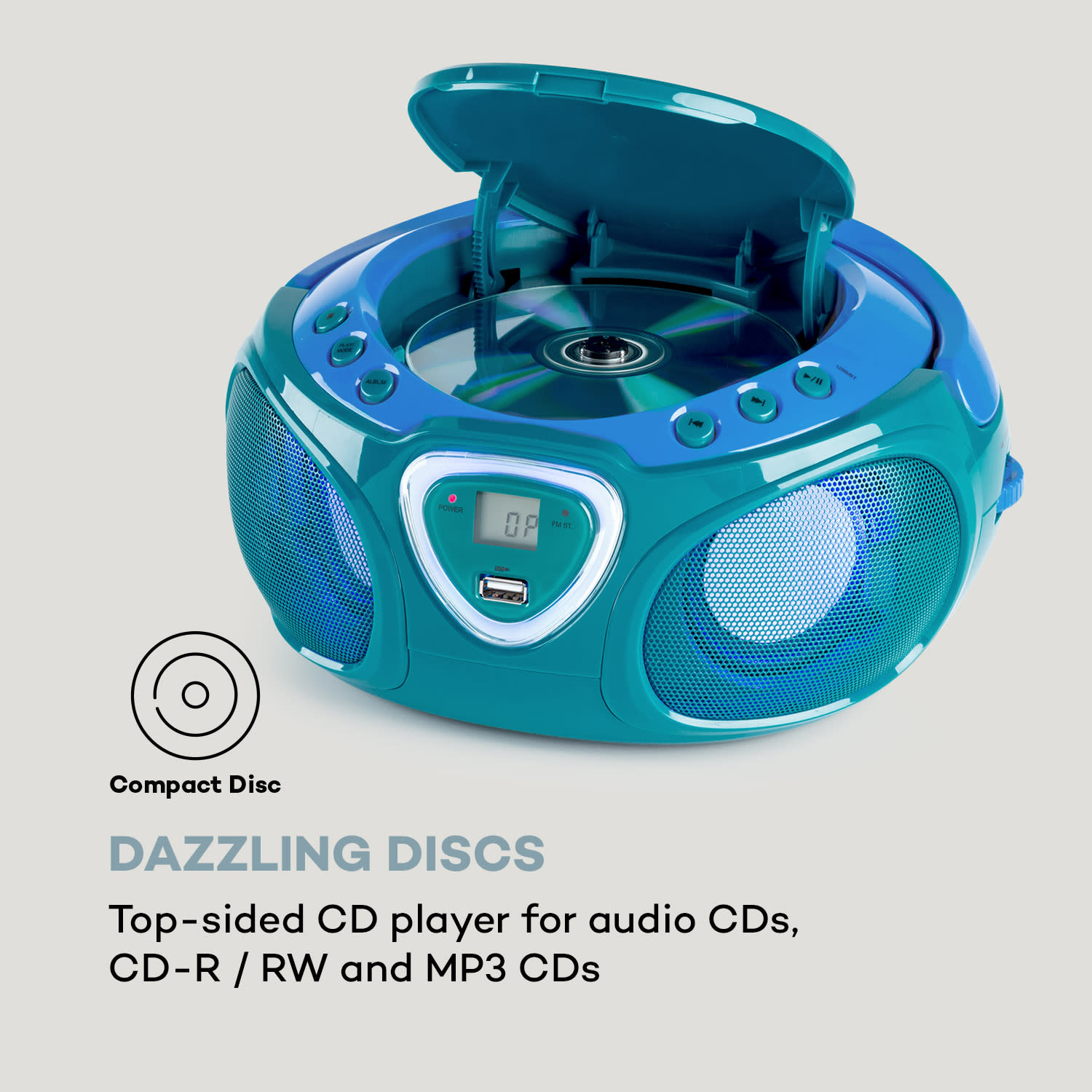 Auna Roadie CD Boombox UKW rádio, Svetelná show, CD prehrávač, Bluetooth 5.0 – Obrázok 5