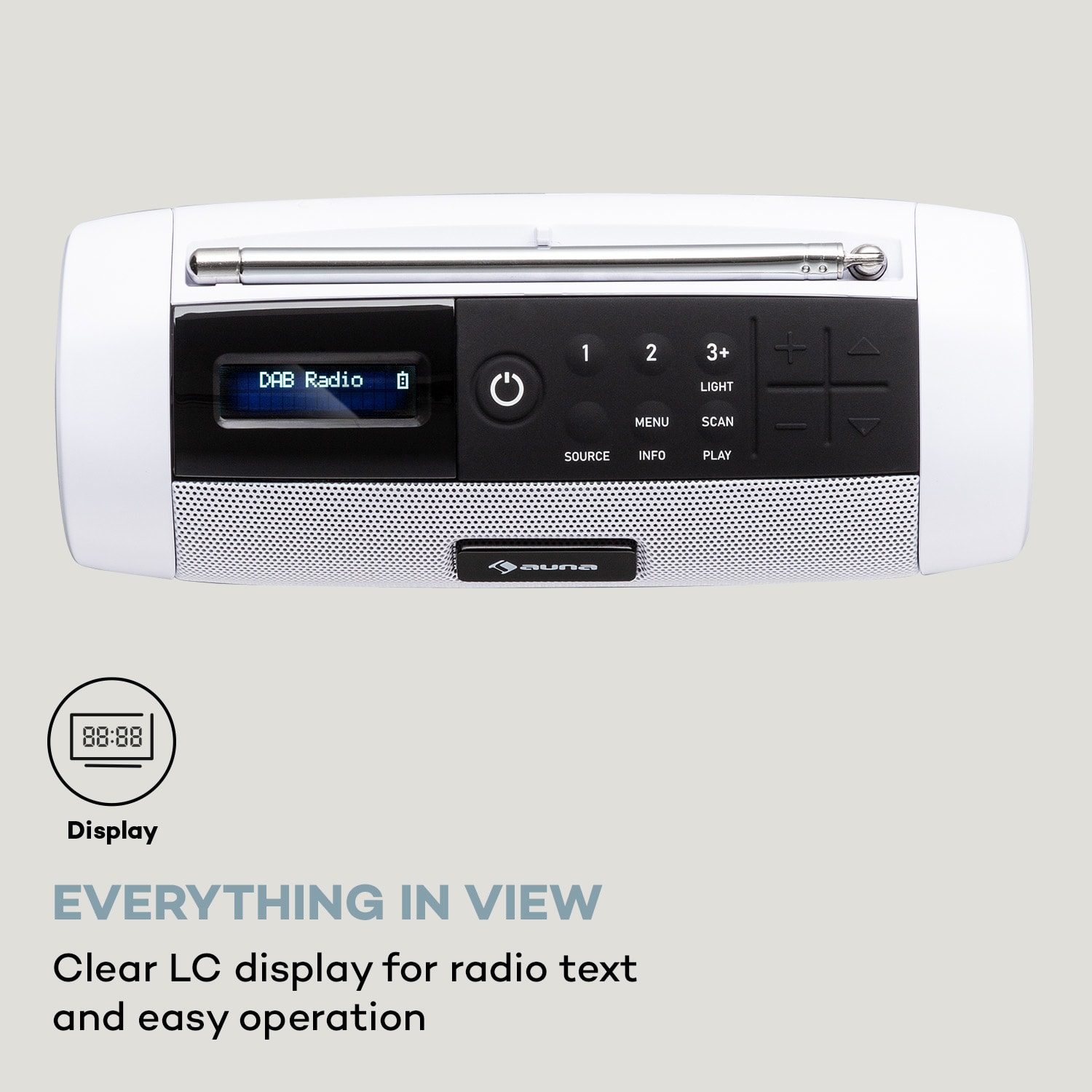 Auna Blaster DAB Radio, prenosný Bluetooth reproduktor, DAB/DAB+/FM, batéria, LCD – Obrázok 5