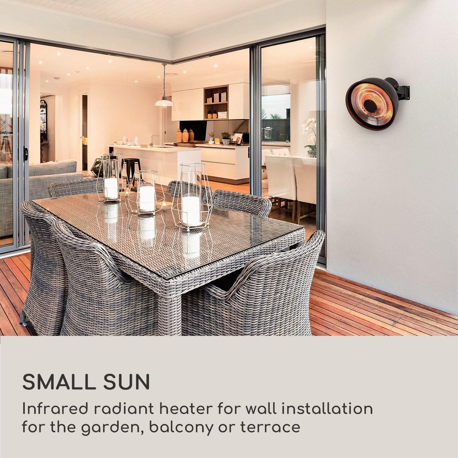 Blumfeldt Heatbell Wall Smart, infračervený terasový ohrievač, IPX4, 800/1200/2000 W, outdoor – Obrázok 3