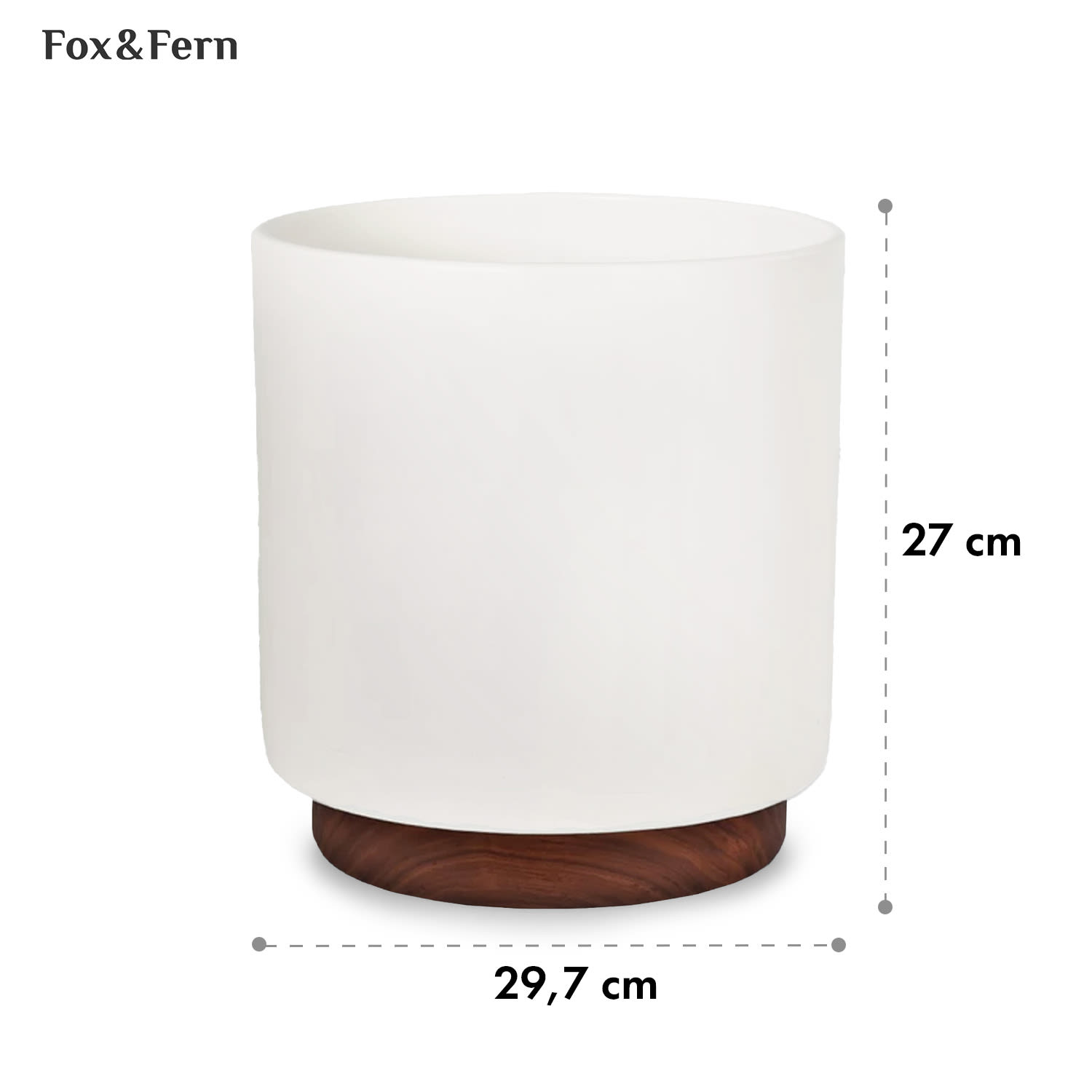 Fox & Fern Enspijk, kvetináče, orechové drevo, Polystone, ručne vyrobené, 2 veľkosti – Obrázok 4