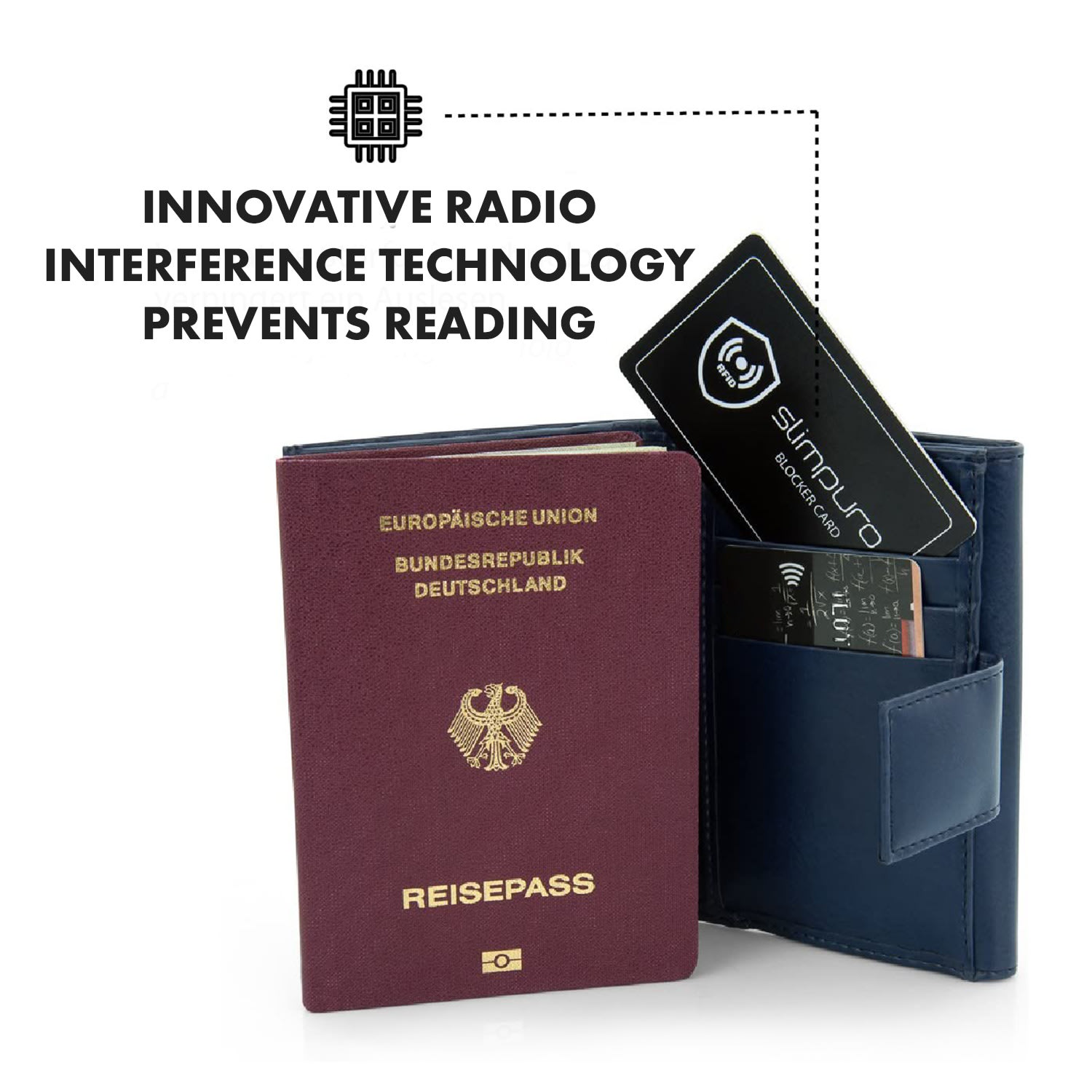 Slimpuro RFID blokovacia karta s rušivým signálom, NFC, ultratenká, formát platobnej karty – Obrázok 4