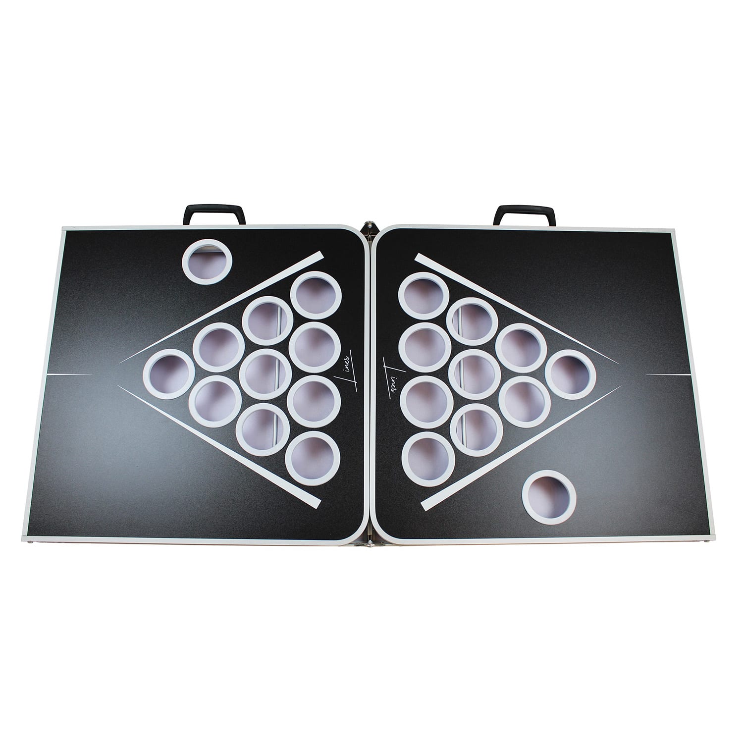 BeerCup Backspin Beer Pong, súprava, stolík, lines, rukoväte, držiaky na loptičky, 6 loptičiek – Obrázok 2