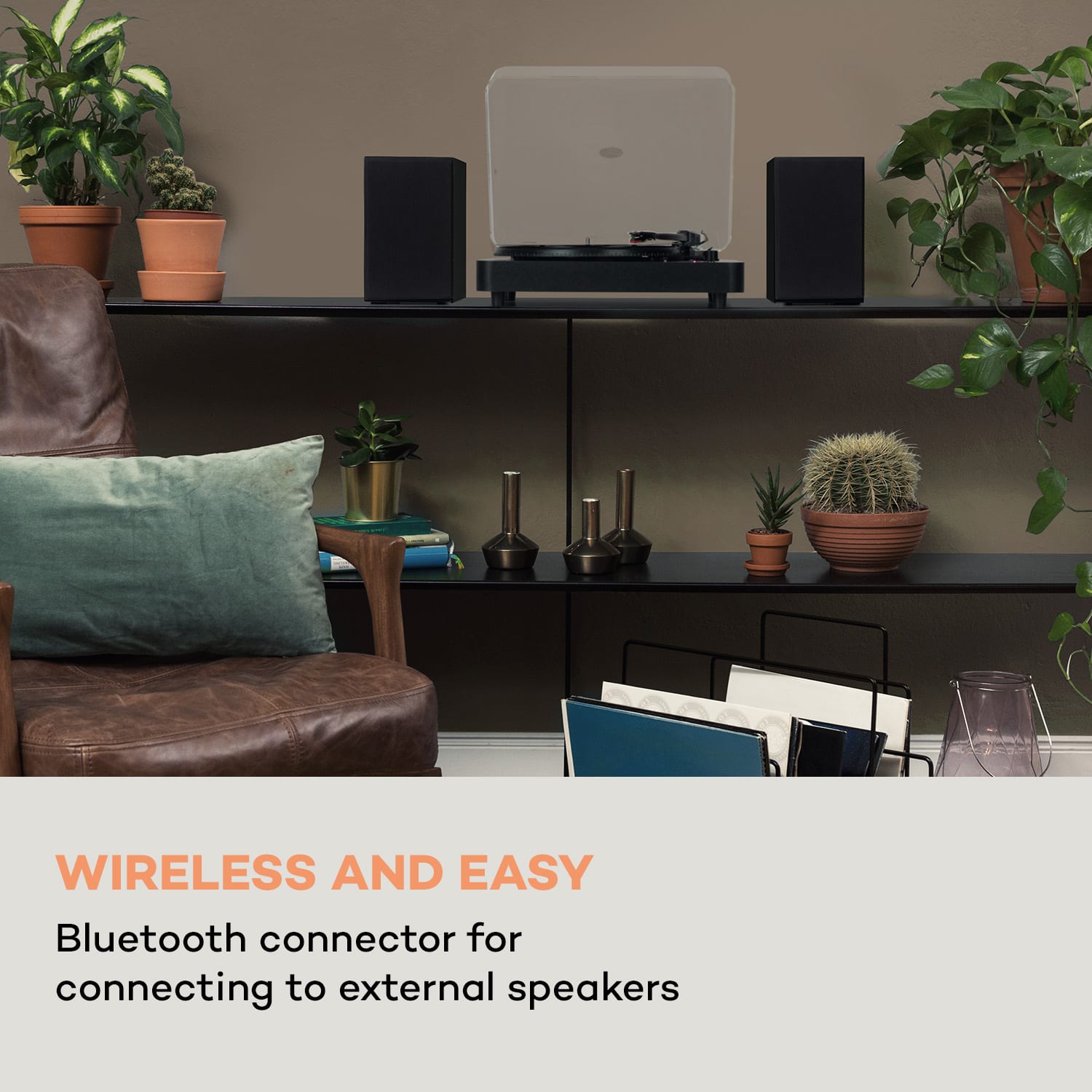 Auna TT-Classic Light Gramofón, Kryt proti prachu, Bluetooth 33/45/78 otáčok/minútu – Obrázok 3