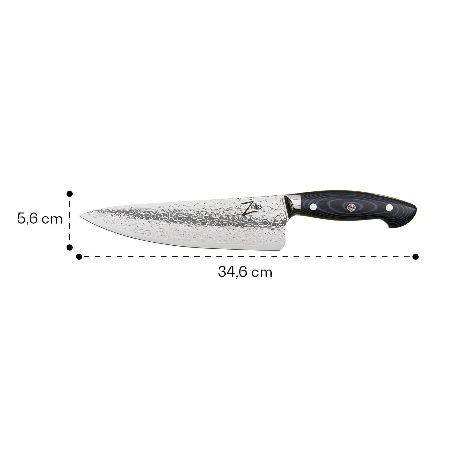 Zelite Infinity by Klarstein Executive-Plus, 8" nôž šéfkuchára, 61 HRC, damašková oceľ – Obrázok 5