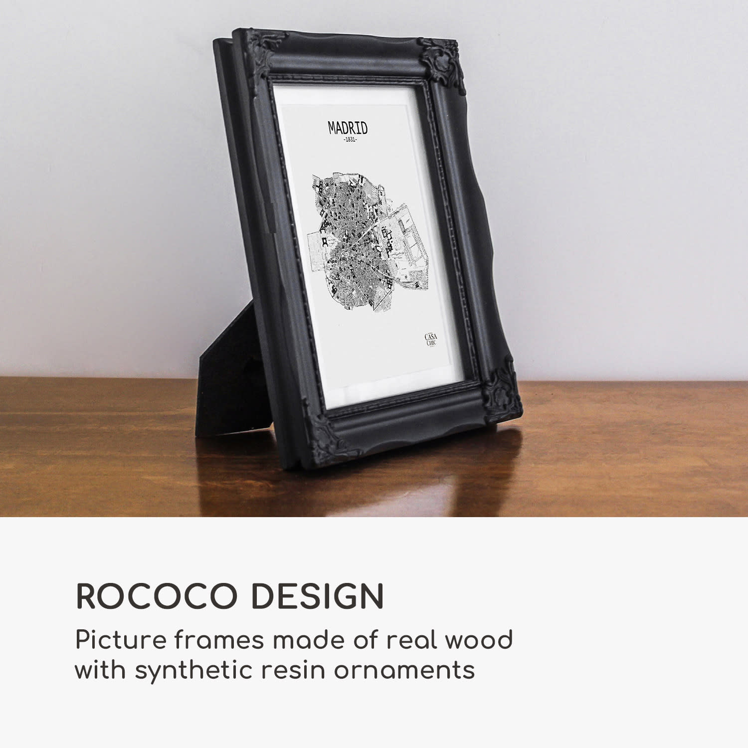 Casa Chic Regent, obrazový rám, obdĺžnikový, 17 × 12 cm fotky, pasparta, sklo, rokoko – Obrázok 2