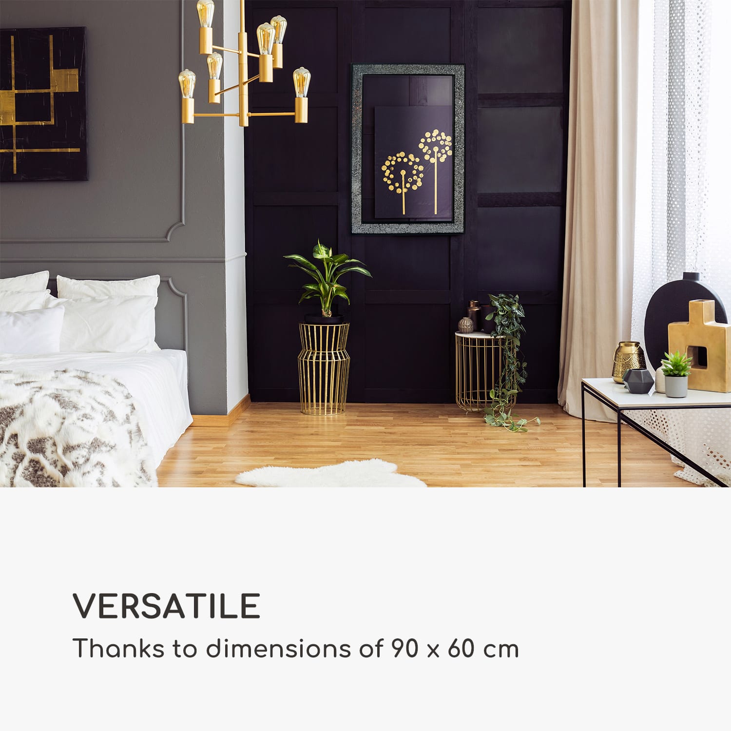 Casa Chic Watford Nástenné zrkadlo 90 x 60 cm Pravé drevo Sklenené dlaždice s mozaikovým efektom – Obrázok 4