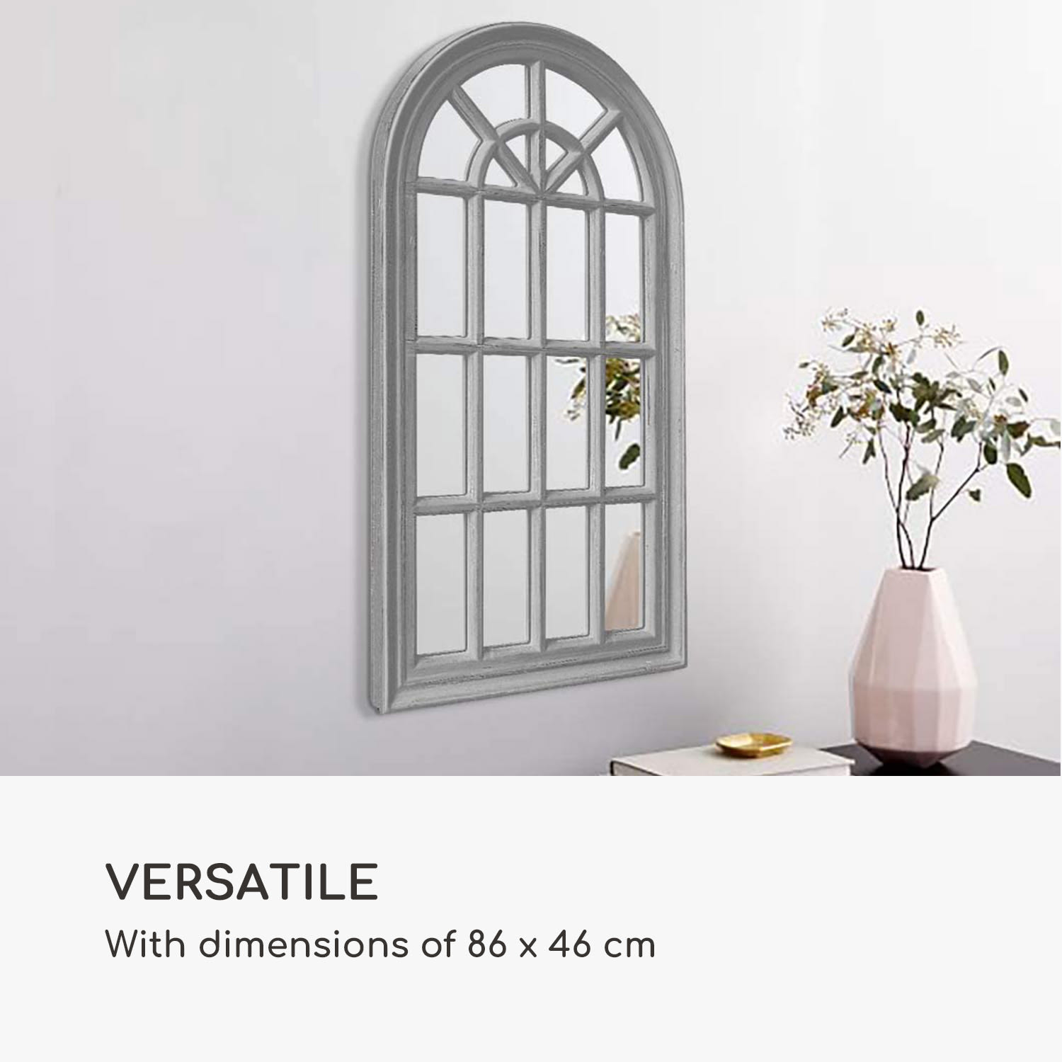 Casa Chic Savile Francúzske okenné zrkadlo Drevený rám 86 x 46 cm – Obrázok 3