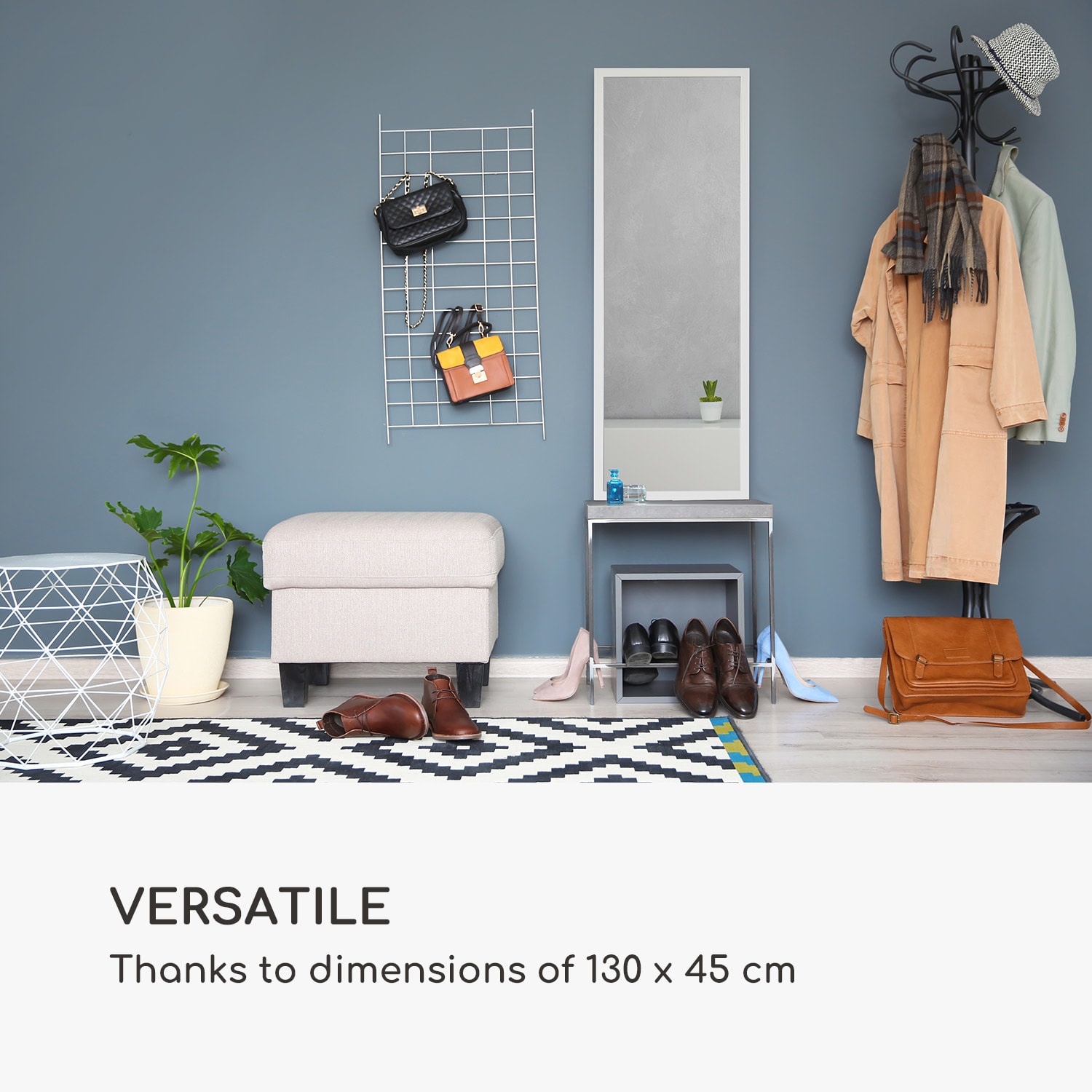 Casa Chic Luton Nástenné zrkadlo z pravého dreva obdĺžnikové 130 x 45 cm – Obrázok 3