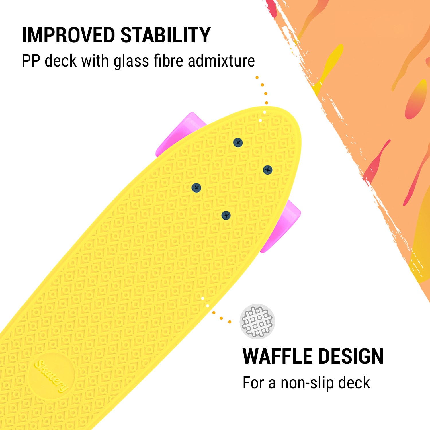 Fun pro Mini Cruiser Skateboard Trickboard PP Board 100kg LED kolieska PU Tvrdosť: 88A – Obrázok 4