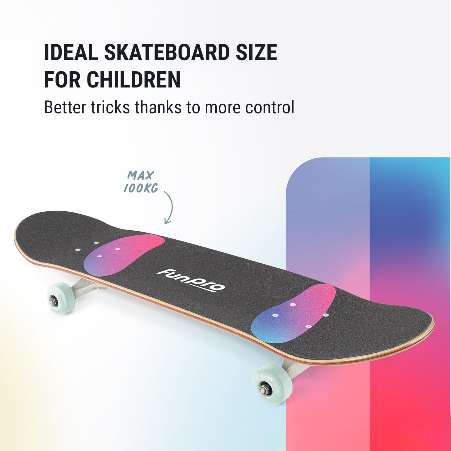Fun pro Skate 21 Skateboard veľký pre mládež Javorové drevo Cool dizajny – Obrázok 3